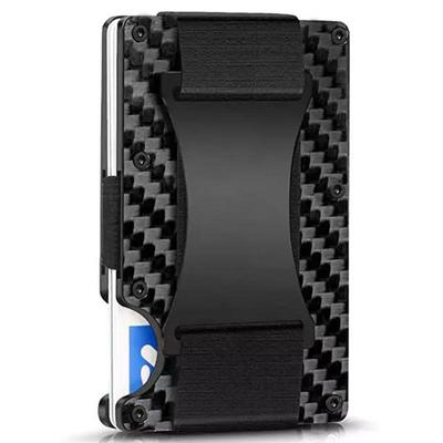 Portafoglio Minimalista Porta Carte da Uomo in Fibra di Carbonio con Blocco RFID