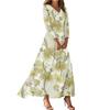 Dresses For Womens Vintage Tunic Waisted Midi Dress Summer Casual 3/4 Sleeve Dress