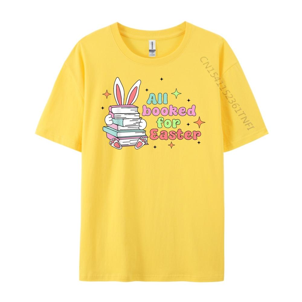 All Booked For Easter Bunny Ear Librarian Reading Bookworm Men Graphic Tees Funny Gifts Printing