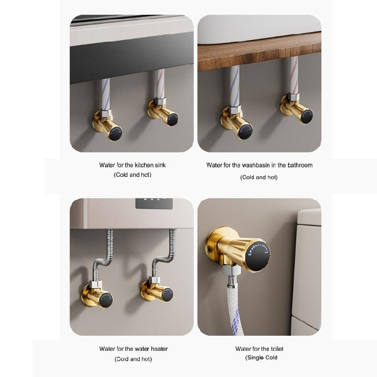 Thickened Anti Leak Angle Valves Bathroom Plumbing Angle Valves Metal Valves for Bathroom Shower Sink Faucets