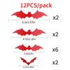 12Pcspack Halloween Black Bat Wall Stickers 3D Stickers Living Room Background Wall Decoration Red Bat Stickers Wholesale