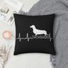 Heartbeat Dachshund For Dog Lover Pillowcase Polyester Cushion Cover Decorative Throw Pillow Case Cover Car Zippered 18'