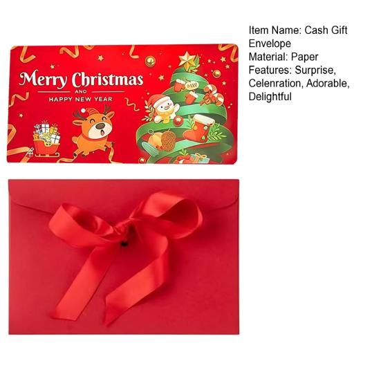 Vánoční obálky na peněžní dárky 6 přihrádek Držák na peníze a dárkové karty na hotovost DIY sváteční překvapení Peněžní obálka pro vánoční párty potřeby