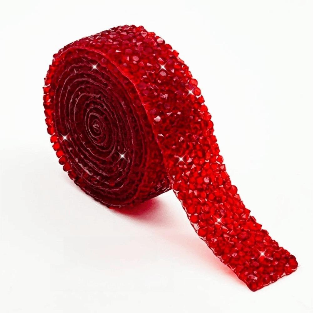 Decorative Strip Colorful Resin Rhinestone Shiny Flexible Rhinestone Strip Self Adhesive DIY Rhinestone Sticker Garment Decor