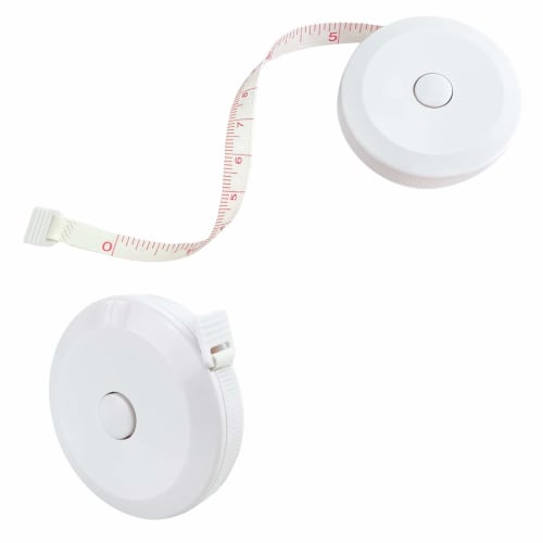 White & White Double-Sided Measuring Tape, 150cm/60in, Automatic Rewind with Rewind Button, Measuring Tool for Chest, Cup, and Waist Measurements, Tai