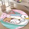 1pc Yier BuBu Bear1 Design Printed Area Round Carpet for Bedroom Living Room Home Decor Rugs Mat Non Slip Mat Rug for Bedside
