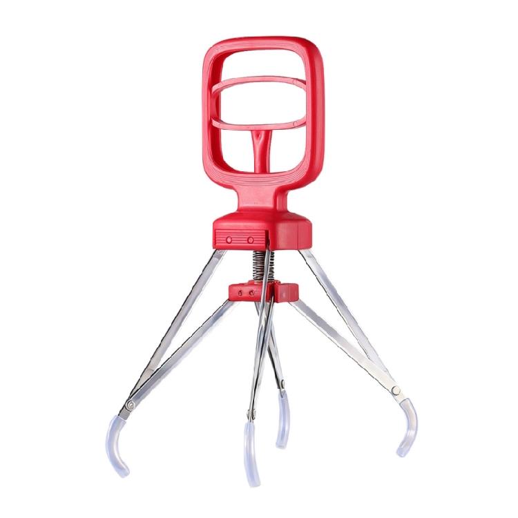 

Stable ABS And Nonrust Steel Bowl Clamps BBQ Serving Tongs Produced To Prevent Burn When Handling Hot Cookware червоний