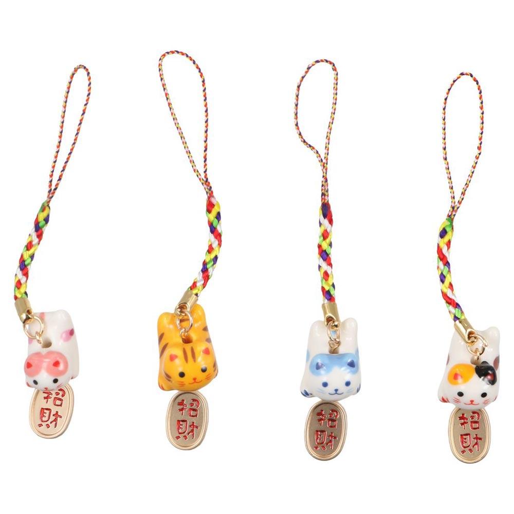 

Ceramic Lucky Cat Phone Chain Fortune Fortune Cat Keychain Lucky Cat Phone Charms Creative Gift