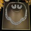 ASNORA Luxury Sparkling Zircon Geometric Design Wedding Necklace Jewelry Sets Bijoux Femme Ensemble  X0610