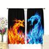 Blaue Eisflammen-Drachenmuster-Druckvorhänge Weihnachtsdekoration Wohnraum Aus Polyester gefertigt