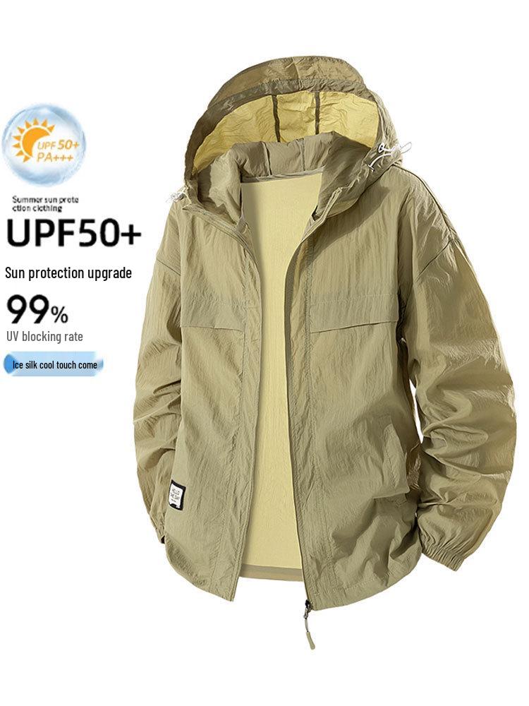 Men's Plus Size UPF50+ Ultra-Thin Ice Silk Sun Protection Fishing Jacket