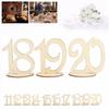 A60Z1-20 Wooden Table Number Plate With Base Digital Seat Plate Birthday Wedding Party Decoration Gift Decorationmay
