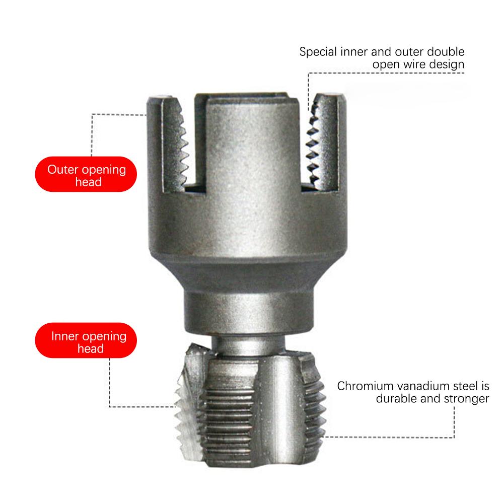 Elektrischer Bohrer Kompatibles PVC-Rohrgewindeschneider-Kit 1/2'' 3/4'' Innen Außen Nachschneidwerkzeug Für Wasserrohre