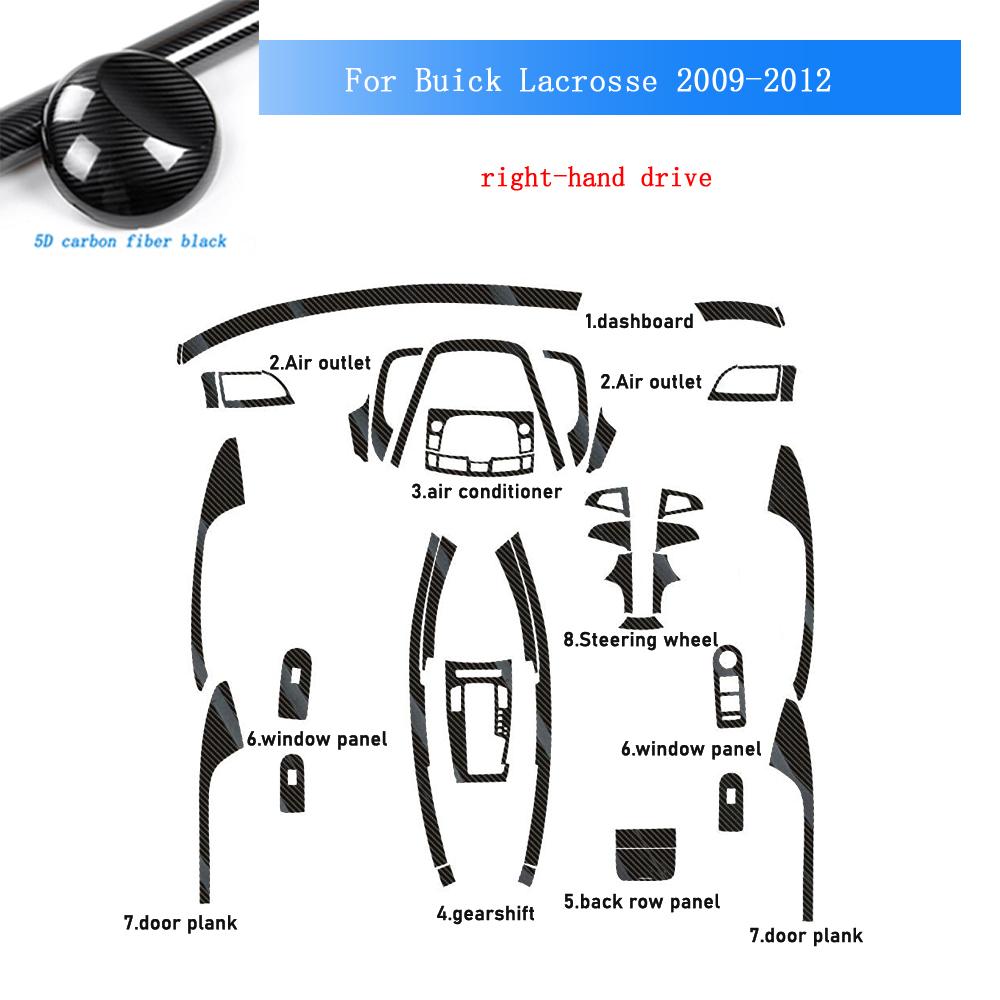 Carbon Fiber For Buick Lacrosse 2009-2012 Car Film Interior Sticker Center Console Gear Dashboard Air Door Handle Lift Panel