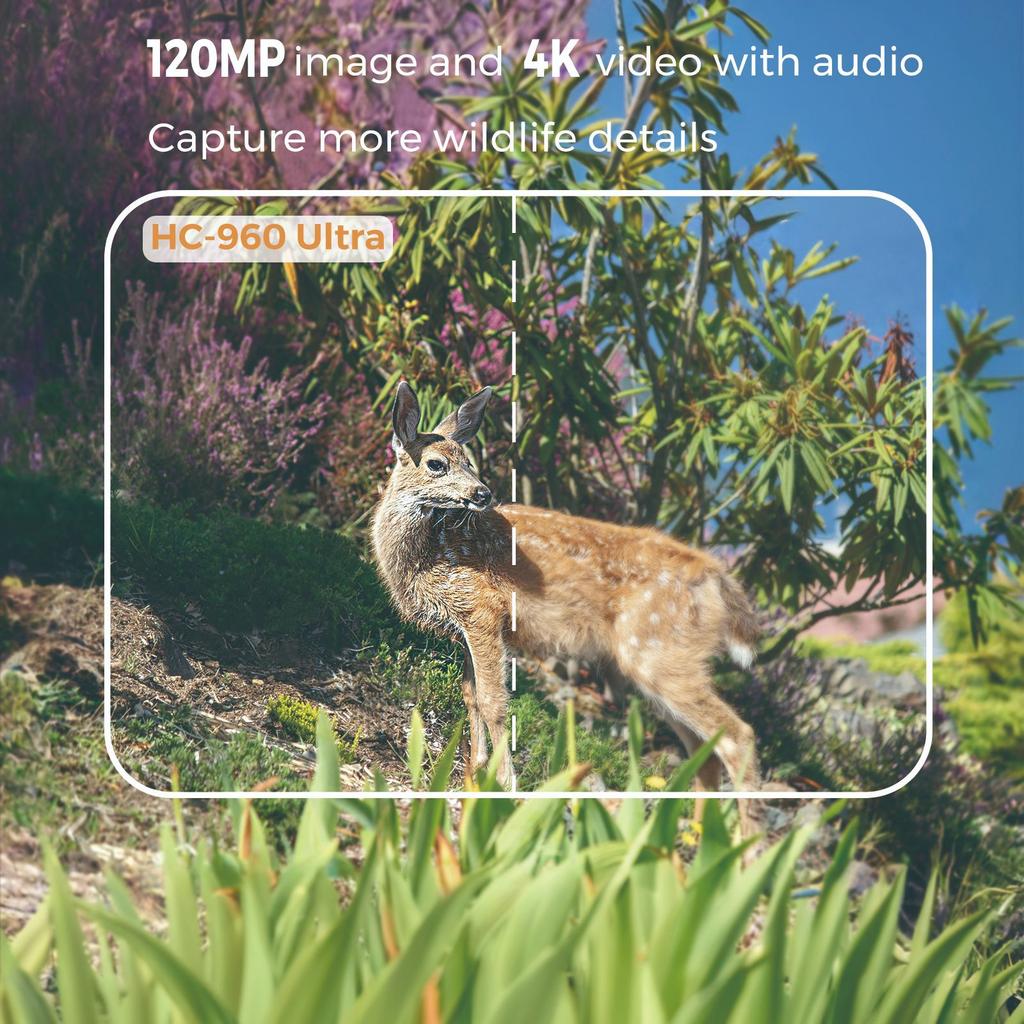 True 4K 4G IP66 Waterproof Outdoor Trail Camera HC-960Ultra-Li with Remote Smartphone Control Via FTP/SMTP/App 20m Night Vision