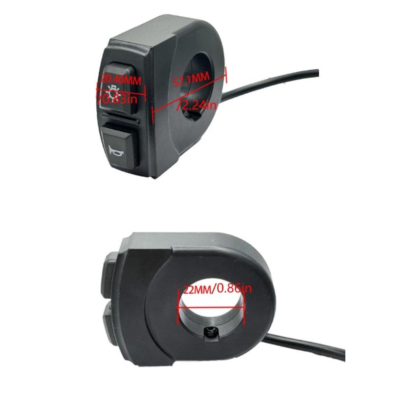 2 In 1 Electric Bike Switches For Light And Horn Waterproof Bike Headlight and Horn Switches With Easy Installation