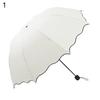 Lovely Women Lotus Leaves Anti UV Dome Parasol Outdoor Sun/Rain Folding Umbrella
