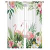 Flamingo Turtle Plant Flower Watercolor Modern Tulle Curtains For Living Room Bedroom Home Kitchen Window Sheer Curtains