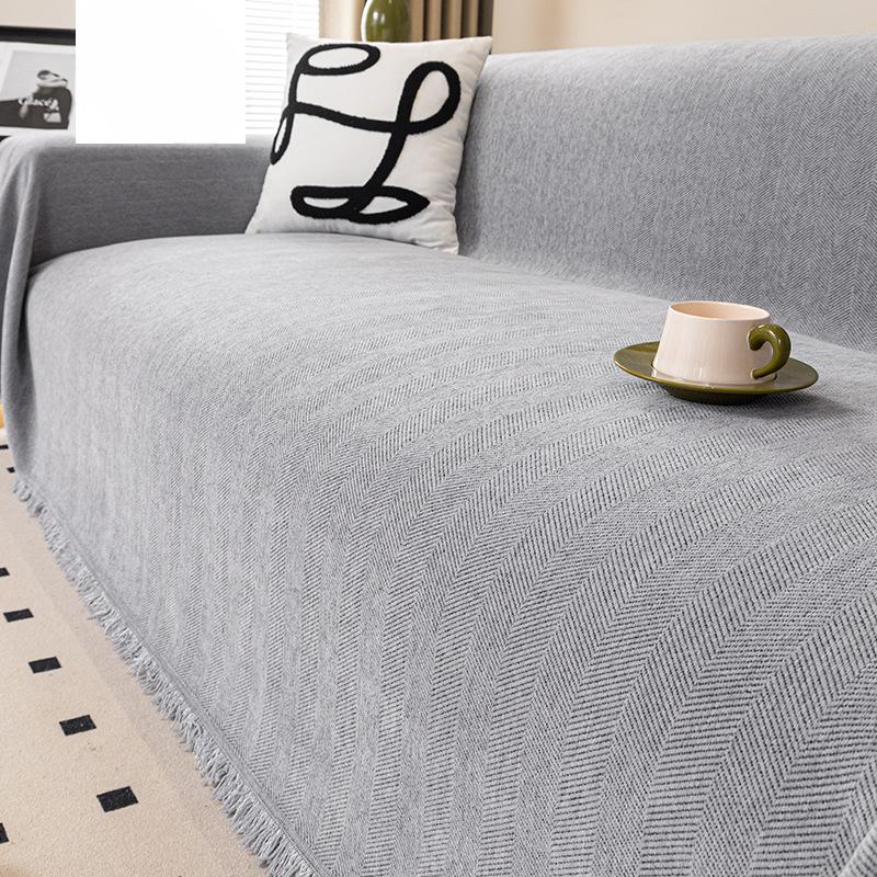 Herringbone Chenille Sofa Towel Cover Cloth Soft Four Seasons Universal All-Inclusive Full Set Sofa Cover Non-Slip