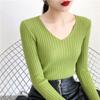 V-neck Sweater, Knitted Sweater, Women's Sweater, Stretch Sweater, Pullover Sweater, Slim Fit Sweater, Base Coat, Inner Layer, Top Coat