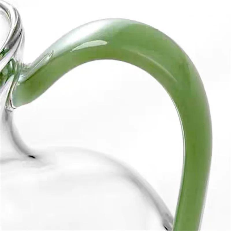 300ml Imitation Jade Handle Imitation Song Heat Resistance Glass Teapot Brewing Flower Green Tea Pot Small Tea Kettle Tea Set