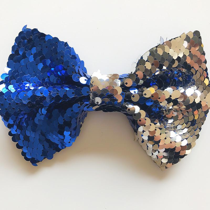 1 PC Big Bow Hair Clip For Girl Colorful Pink Green Sequin Bow Knot Hair Bow With Clip Alloy HairPin Barrettes Hair Accessories
