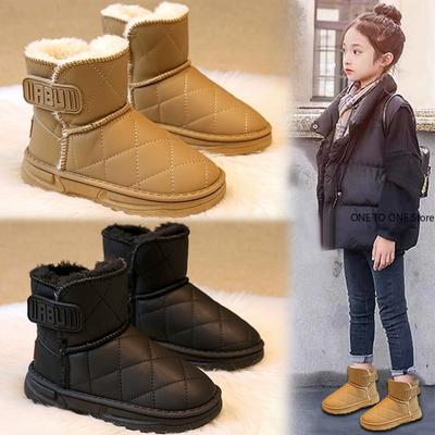 Fashion Baby Girls Boys Snow Boots Children Winter Shoes Kids Outdoor Warm Plush Boots Windproof Waterproof Infant Cotton-padded Shoes