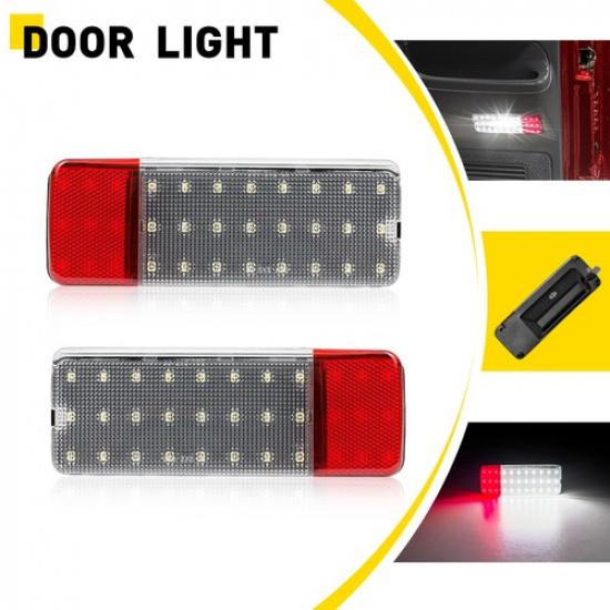 

2X Clear LED Door Interior Courtesy Light White Red for Ford F150 F250 1992-1996