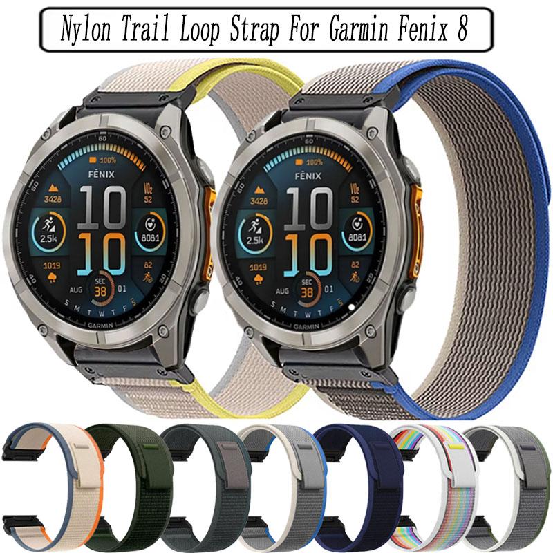 QuickFit 26mm 22mm 20mm Nylon Trail Loop Strap For Garmin Fenix 8 51/47/43mm 7 Pro 7S 7X E Bracelet Band For Quatix 8 51mm 47mm