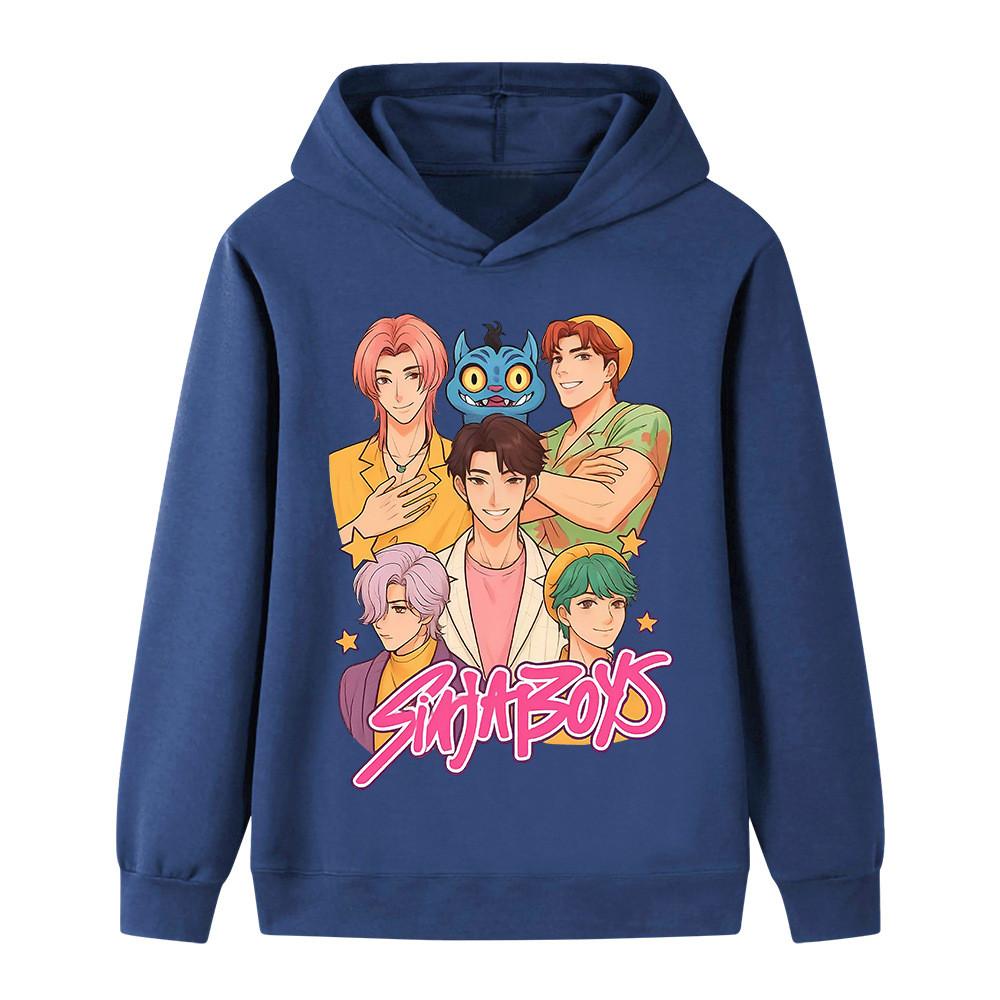 B1219 Kids Boys Girls Sajaboys Kpop Rumi Zoey Mira Print Long Sleeves Hoodie