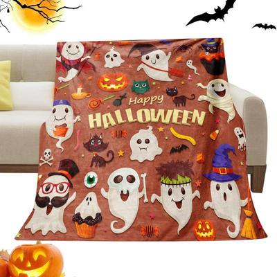 Spooky Blanket Halloween Horror Ghost Pumpkin Witch Blankets And Throws Soft Halloween Fall Blanket Warm Blanket For Napping