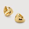 Retro Premium Metal Copper Plated 18K Real Gold Tapered Shape Ear Buckle Fashionable Simple Light Luxury Niche Earrings