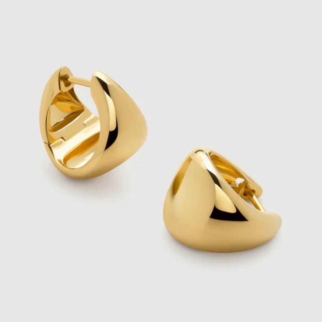 Retro Premium Metal Copper Plated 18K Real Gold Tapered Shape Ear Buckle Fashionable Simple Light Luxury Niche Earrings