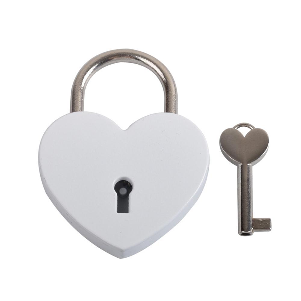 Heart Lock Vintage Metal Padlock Luggage Bag Suitcase Box Lock With Key Wedding Lover Diary Book Handbag Lock Promotion Gifts