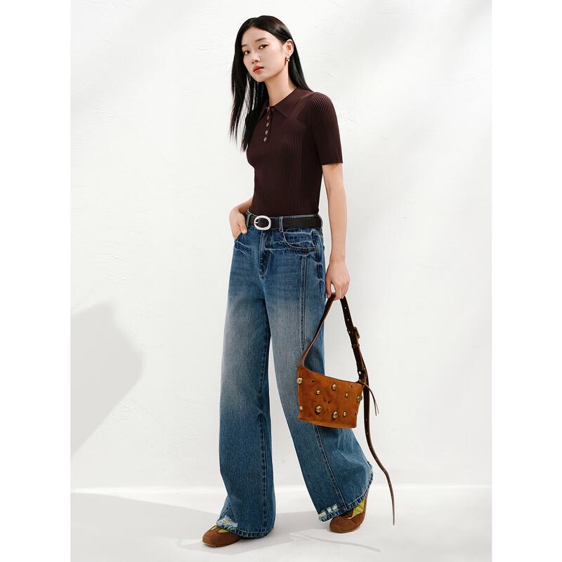 Women's Slim-Fit Polo Knit Short Sleeve Shirt