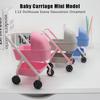 Bedroom Miniature Baby Stroller 1:12 Simulation Baby Bassinet Cart  Kids Toy