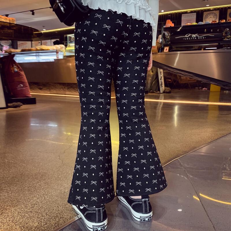 MIMIHELLO Girls  High-Waist Flared Casual Pants 130cm