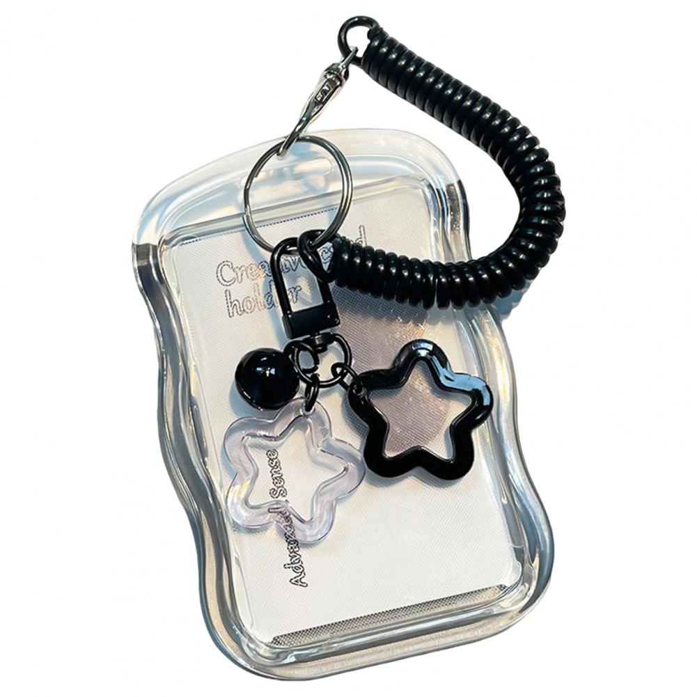 11cm ID Badge Holder With Keychain And Spring Rope Silicone Card Sleeve Protective Case With Bell Decor Office Hospital School