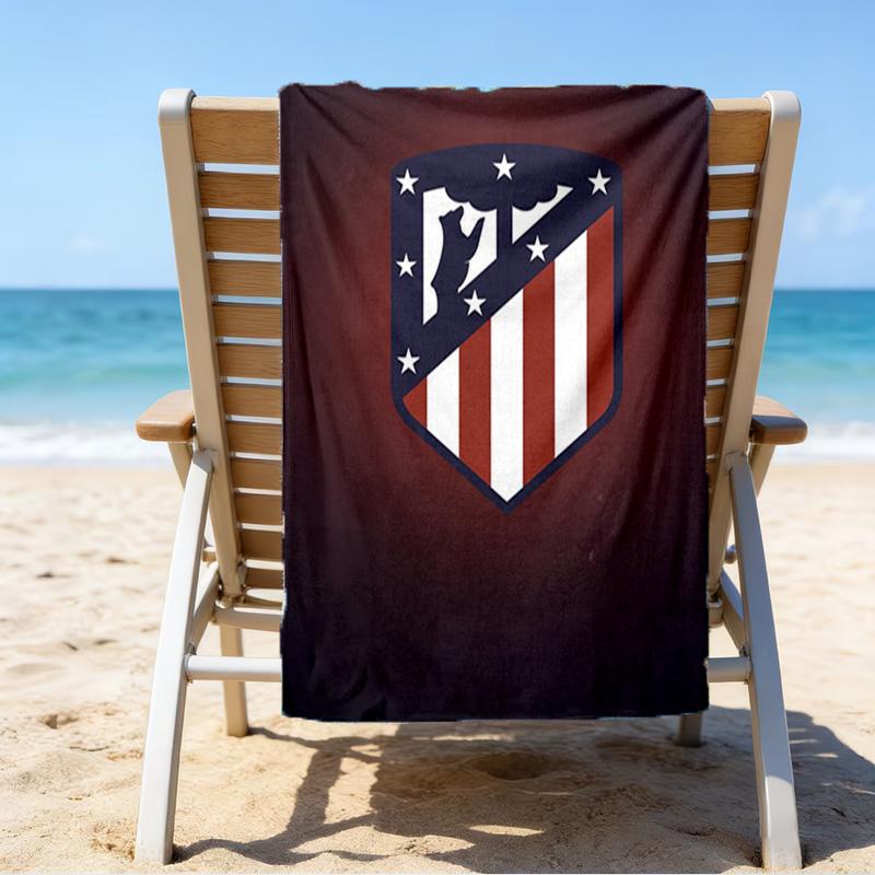 Atletico Ma-drid Crest Printed Beach Towel, Super Soft Microfiber, Perfect Gift Birthday, for Pool, Beach, Travel, for Family and Friends