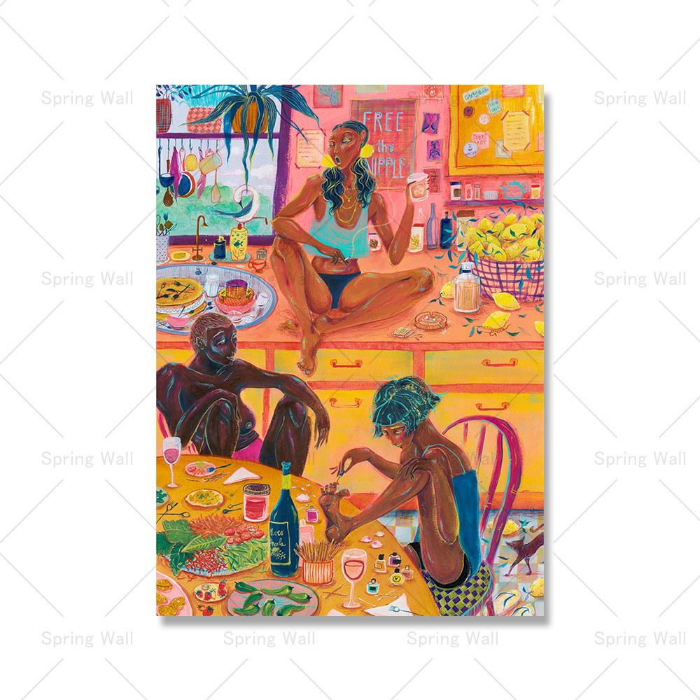 

Плакаты и принты с виски и витаминами, современные абстрактные картины на холсте, иллюстрации, настенная картина для кухни, домашний декор (с рамкой) 15*20cm(with frame)