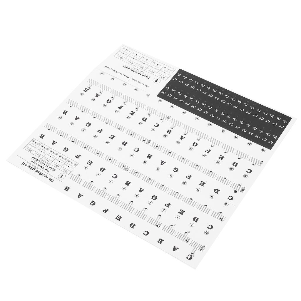 Piano Sticker Electronic Piano Removable Keyboard PVC Adhesive Staff Intonation Labels