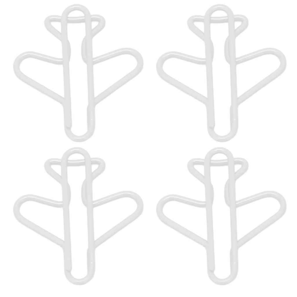 100Pcs Cute Paper Clips Plane Shaped Style Covered Wire Light Durable Fancy Paperclips for Working Study Sorting White