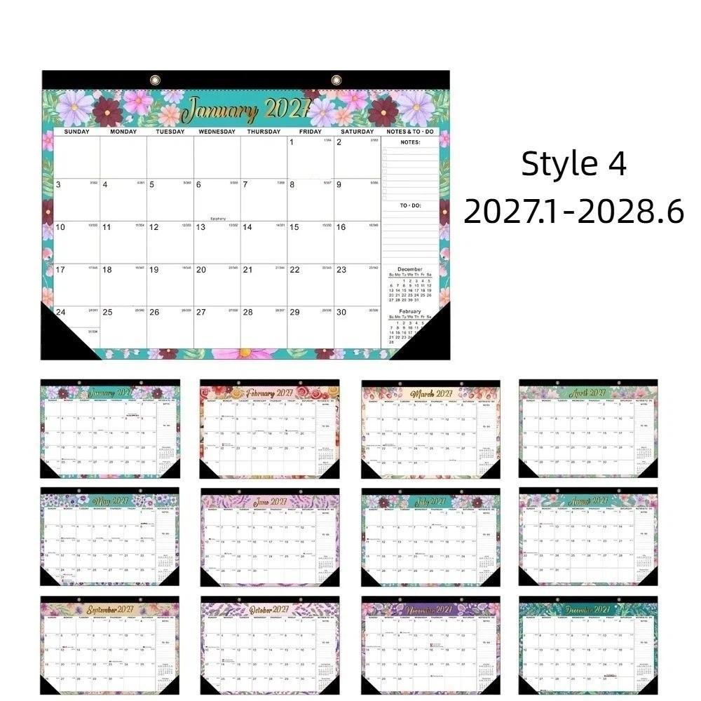 2027 English Calendar with Hanging Hole Calendar Planner Practical Wall Calendar  Home Decoration