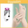 Eleganter Trendiger Rosa Herz Kristallring mit Strassakzenten in Silber- und Platin-Finish