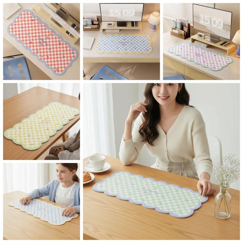 Gingham Mouse Pad Cute Table Blotter Table Cushion Desk Mat  Students
