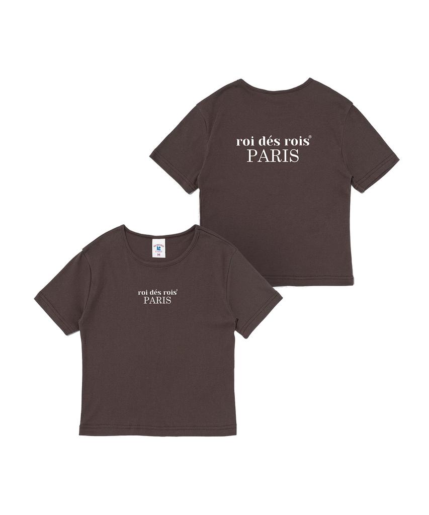 ROIDESROIS Origin Paris Crop Short Sleeve T-Shirt (Brown)