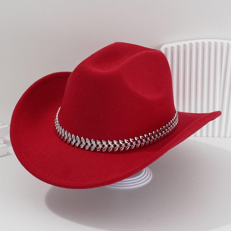 Unisex Panama Französischer Stil Jazzhut Mit Blatt Strassgürtel Für Party