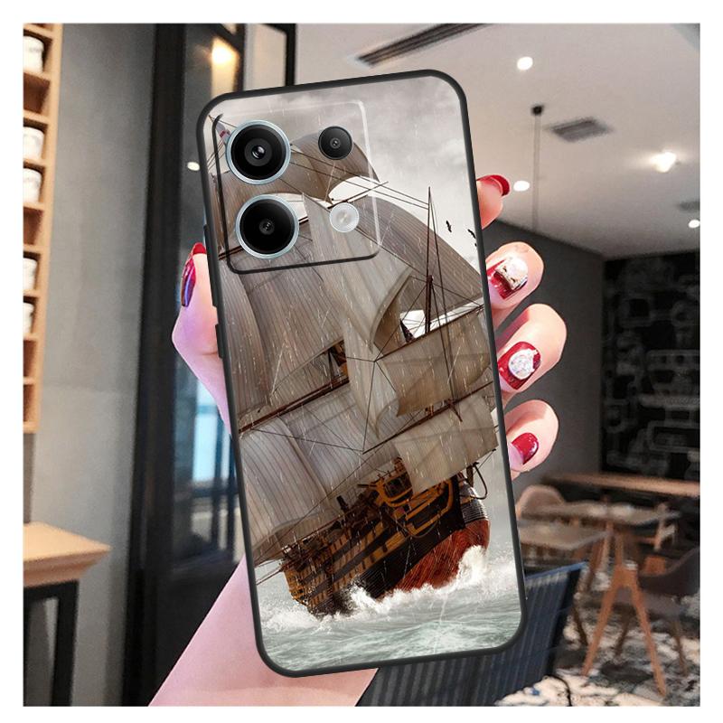Yacht Sailing Boat Sunset Case For Xiaomi Redmi Note 11 9 10 12 13 Pro Plus 12S 11S 10S 9S Redmi 12 10C 12C 13C Cover