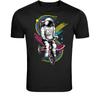 Neon Astronaut Riding Tricycle T-Shirt - Retro Space Adventure