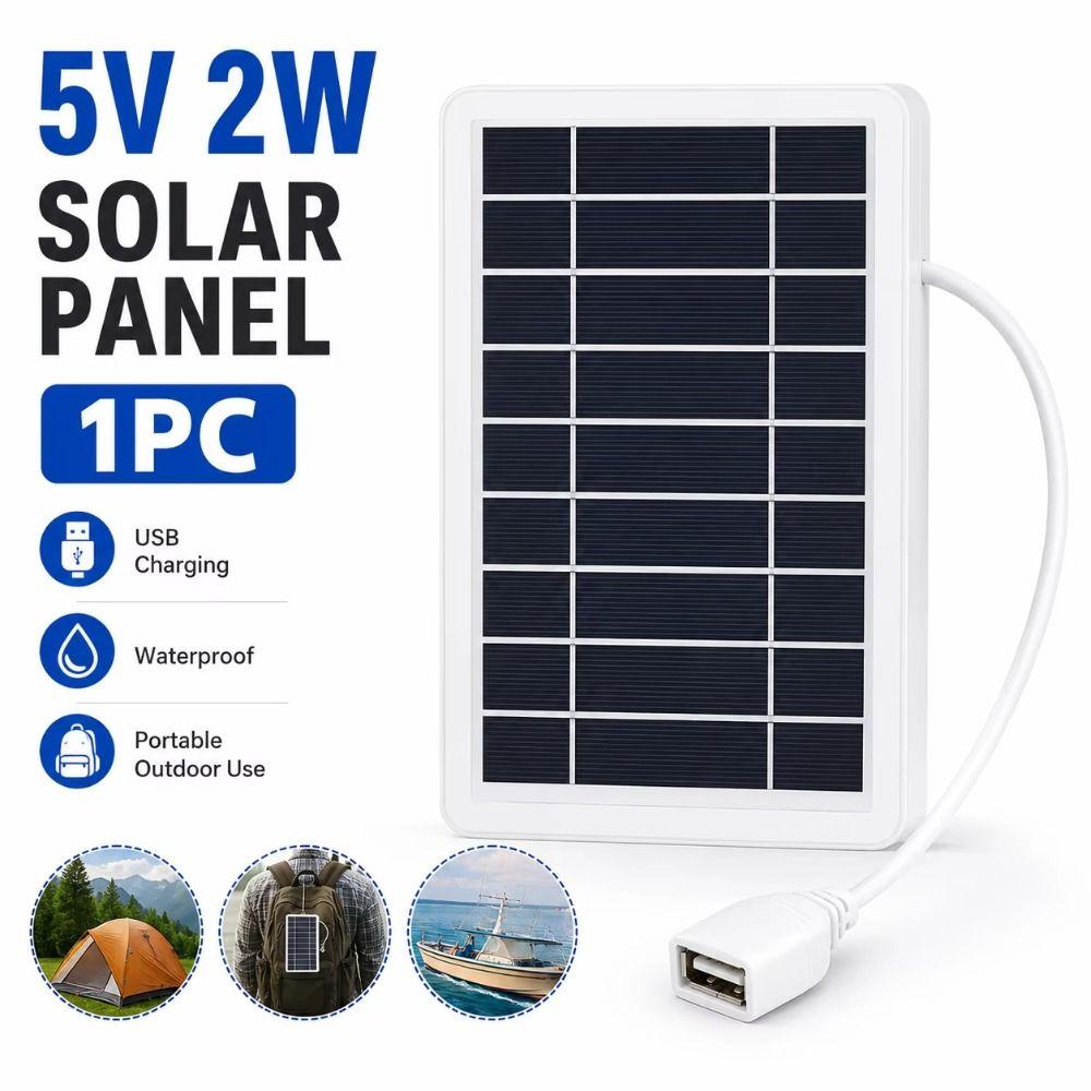 2W/4W/6W/8W Solar Panel Charger 5V Outdoor Solar Charger USB Solar Charger Panel Electric Fan
